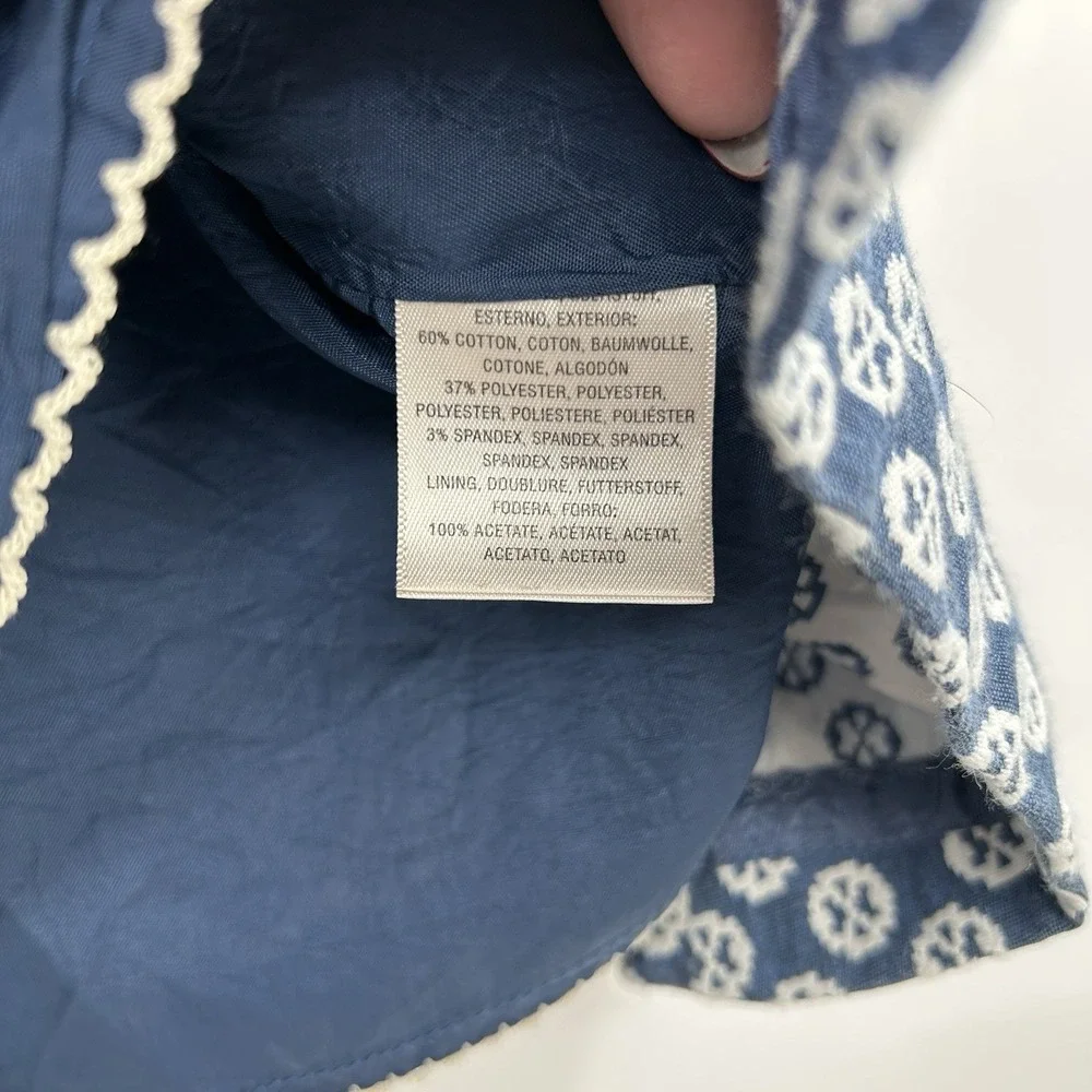 Anthropologie Maeve‎ Womens Fourth Street Swing Skirt Size 8 Blue Cottage Boho